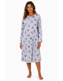 Sieviešu kokvilnas naktskrekls ar garām piedurknēm un pogām 2XL-6XL