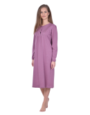 Naktskrekls ar garām piedurknēm Kokvilnas sieviešu  lielie izmēri  11592 M-6XL