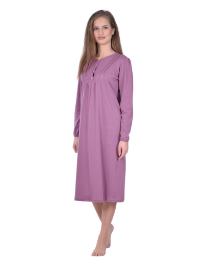 Naktskrekls ar garām piedurknēm Kokvilnas sieviešu  lielie izmēri  11592 M-6XL