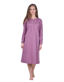 Naktskrekls ar garām piedurknēm Kokvilnas sieviešu  lielie izmēri  11592 M-6XL
