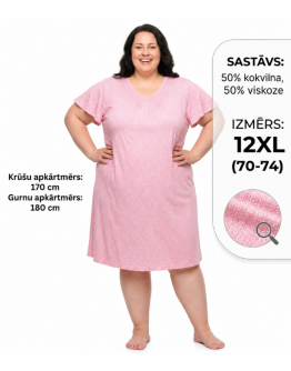 Sieviešu naktskrekls lielos izmēros no kokvilnas un viskozes 82597K 12XL