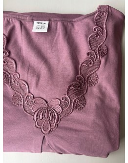 Naktskrekls ar īsām piedurknēm Kokvilnas sieviešu  lielie izmēri  12072L   L-6XL