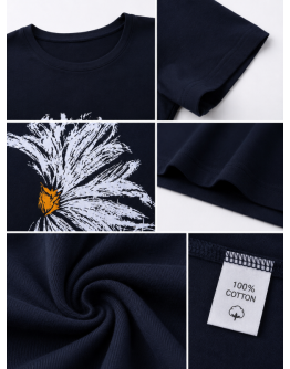 Sieviešu naktskrekls no 100% kokvilnas tumši zils 12083TZ S–6XL