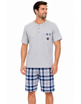 Vīriešu kokvilnas pidžama ar šortiem, 100% kokvilna, 12236Sr, M–6XL