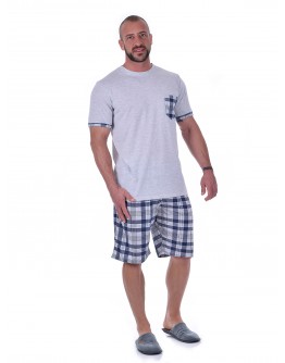 Vīriešu kokvilnas pidžama ar šortiem, 100% kokvilna, 12256S, S-6XL