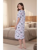 Naktskrekls ar īsām piedurknēm Kokvilnas sieviešu  lielie izmēri  12544B L-XL-2XL-3XL-4XL-5XL-6XL