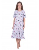 Naktskrekls ar īsām piedurknēm Kokvilnas sieviešu  lielie izmēri  12544B L-XL-2XL-3XL-4XL-5XL-6XL