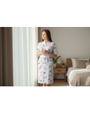 Sieviešu halāts Kokvilnas  plāns  lielie izmēri 12626B S-4XL