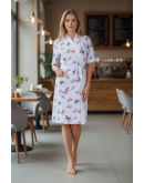 Sieviešu halāts Kokvilnas  plāns  lielie izmēri 12626B S-4XL