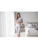 Sieviešu pidžama Kokvilnas ar īsām biksēm lielie izmēri 12638 7/8 S - 4XL