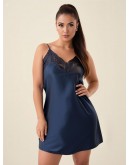 Eleganta, īsa naktskrekls no augstas kvalitātes satīna ar regulējamiem lencēm un maigu mežģīni 1286Ts M-4XL