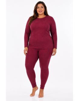 Sieviešu termoveļas krekls ar garām piedurknēm, vilna – 31001B, S-4XL