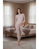 Sieviešu termoveļa pilsētai Krekliņš ar garām piedurknēm  vilna krāsa bēša lielie izmēri  31001Bz  S-4XL