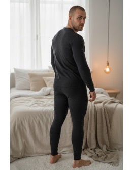 Vīriešu termoveļa pilsētai. Tikai krekliņš ar garām piedurknēm vilna grafīts krāsa lielie izmēri  31005Gt M-4XL