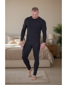 Vīriešu termoveļa pilsētai. Tikai krekliņš ar garām piedurknēm vilna grafīts krāsa lielie izmēri  31005Gt M-4XL