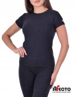 Sieviešu termoveļa pilsētai Krekliņš ar īsām piedurknēm  vilna grafīts krāsa lielie izmēri  32001Gt S-4XL