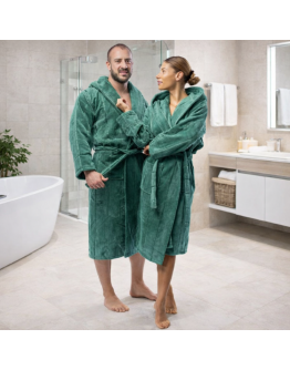 Unisex kokvilnas frotē halāts ar kapuci – 450Zn, M-5XL