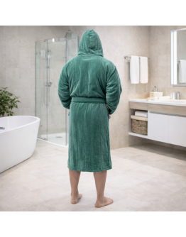 Unisex kokvilnas frotē halāts ar kapuci – 450Zn, M-5XL