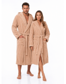 Kokvilnas frotē halāts ar kapuci (unisex)