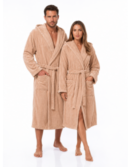 Unisex kokvilnas frotē halāts ar kapuci – 450KF, M-5XL