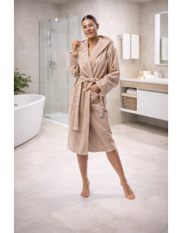 Unisex kokvilnas frotē halāts ar kapuci – 450KF, M-5XL