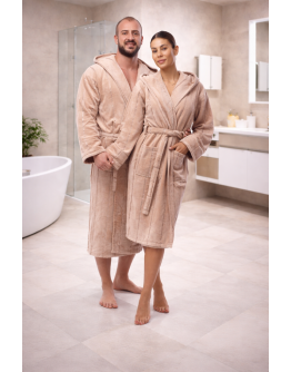 Unisex kokvilnas frotē halāts ar kapuci – 450KF, M-5XL