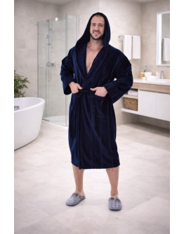 Unisex kokvilnas frotē halāts ar kapuci – 450Ts, M-5XL
