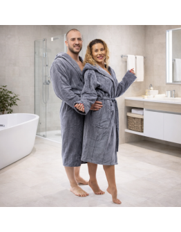 Unisex kokvilnas frotē halāts ar kapuci – 450Sr, S-5XL