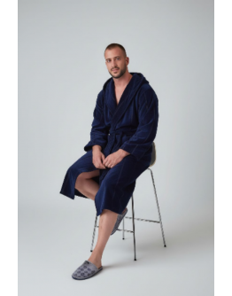 Vīriešu kokvilnas frotē halāts ar kapuci 450Ts