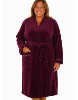 Sieviešu velūra halāts, samta, lielie izmēri – 51011B, M-6XL