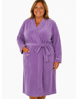 Sieviešu velūra halāts, samta, lielie izmēri – 51011L, M-6XL