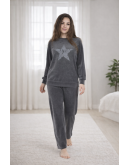 Sieviešu samta mājas kostīms 70% kokvilna izmēri S–4XL 51730