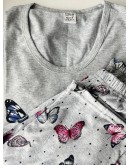 Sieviešu pidžama Kokvilnas ar īsām biksēm lielie izmēri 12638 7/8 S - 4XL