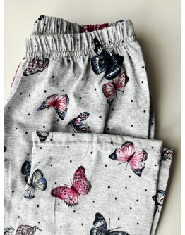 Sieviešu pidžama  ar garām biksēm Kokvilnas  lielie izmēri  11638 S-4XL