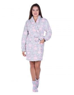 Sieviešu halāts 70% Kokvilnas ļoti silts pūkains lielie izmēri  71543S M-4XL