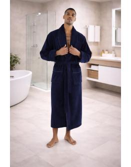 Vīriešu mājas halāts no kokvilnas un bambusa – 7235SN, L-4XL