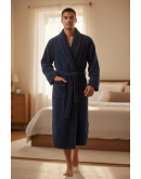 Vīriešu kokvilnas ar bambusa mājas halāts 7235Sn L-XL/2XL/3XL/4XL