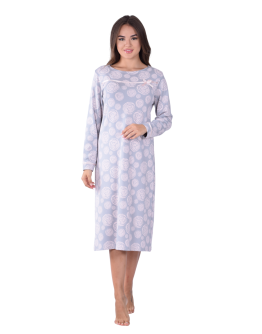 Sieviešu Naktskrekls ar garām piedurknēm kokvilnas viskozes (Modals) elpojošs lielie izmēri  81536Ng M-4XL