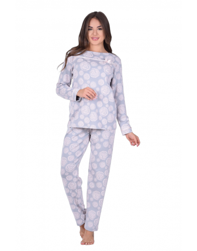 Sieviešu pidžama Kokvilnas viskozes (modals) elpojoša  lielie izmēri 81537G  M-4XL 