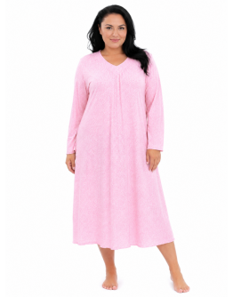 Naktskrekls ar garām piedurknēm Kokvilnas viskozes sieviešu plāns elpojošs  lielie izmēri  81597  M-6XL