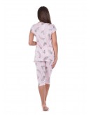 Sieviešu pidžama kokvilnas viskozes ar īsām biksēm plāna elpojoša  lielie izmēri  82019P M-6XL