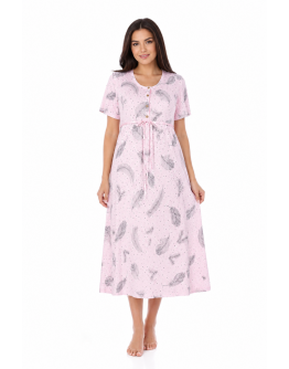 Sieviešu naktskrekls ar pogām augšdaļā no kokvilnas un viskozes 50/50, zem ceļgala, M-6XL, 82177P