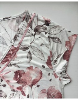 Naktskrekls ar īsām piedurknēm Kokvilnas viskozes sieviešu plāns elpojošs lielie izmēri  82523M M-8XL