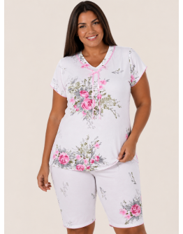 Sieviešu pidžama ar šortiem un augšdaļu – 82553R, M-6XL