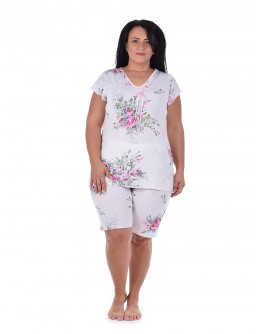 Sieviešu pidžama ar šortiem Kokvilnas viskozes plāna elpojoša  82553R M-6XL