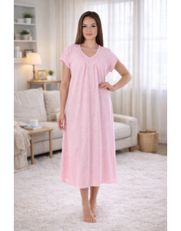 Naktskrekls ar īsām piedurknēm Kokvilnas viskozes sieviešu plāns elpojošs  82597SR S-2XL