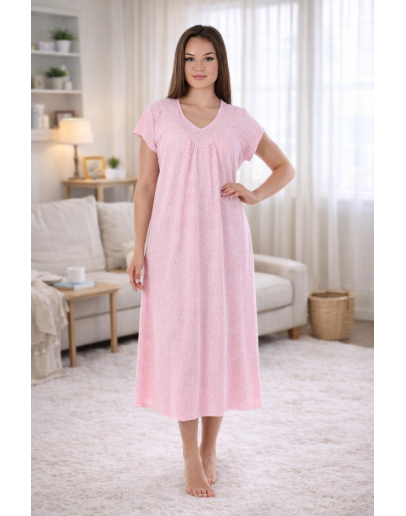 Naktskrekls ar īsām piedurknēm Kokvilnas viskozes sieviešu plāns elpojošs  82597SR S-2XL