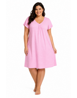 Saīsināts sieviešu naktskrekls lielos izmēros no kokvilnas un viskozes 82597K 2XL–8XL