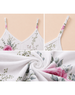 Sieviešu naktskrekls uz plānām lencītēm ar ziedu rakstu 50% kokvilna 50% viskoze 84172R S–4XL
