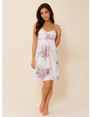 Sieviešu naktskrekls uz plānām lencītēm ar ziedu rakstu 84172R S–4XL